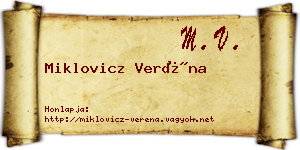 Miklovicz Veréna névjegykártya